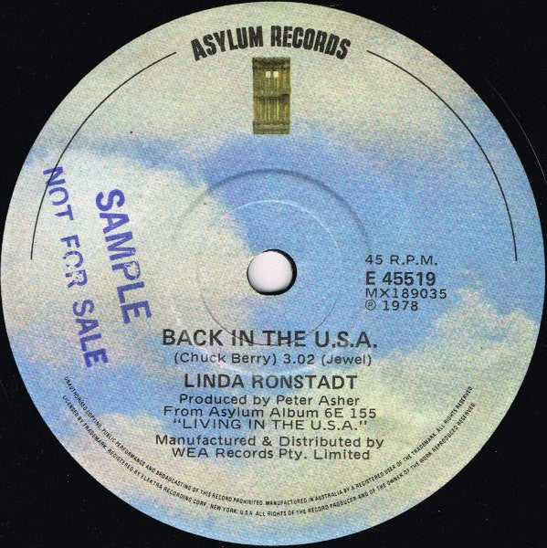 Linda Ronstadt : Back In The U.S.A. (7", Single)