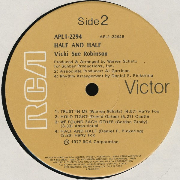 Vicki Sue Robinson : Half And Half (LP, Album)