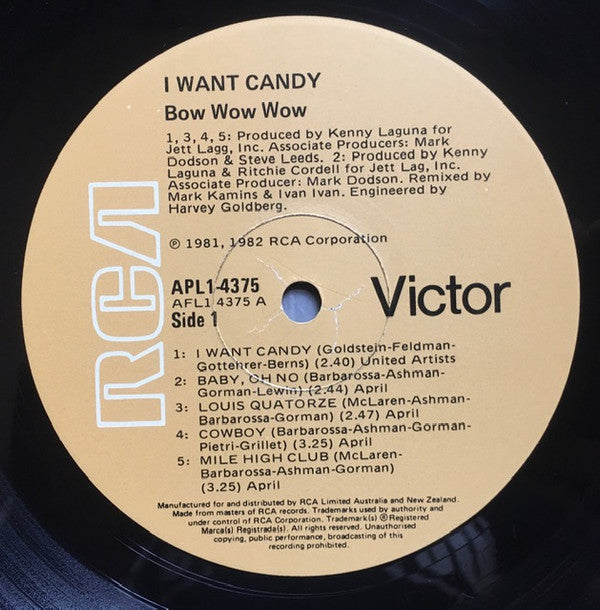 Bow Wow Wow : I Want Candy (LP, Album)