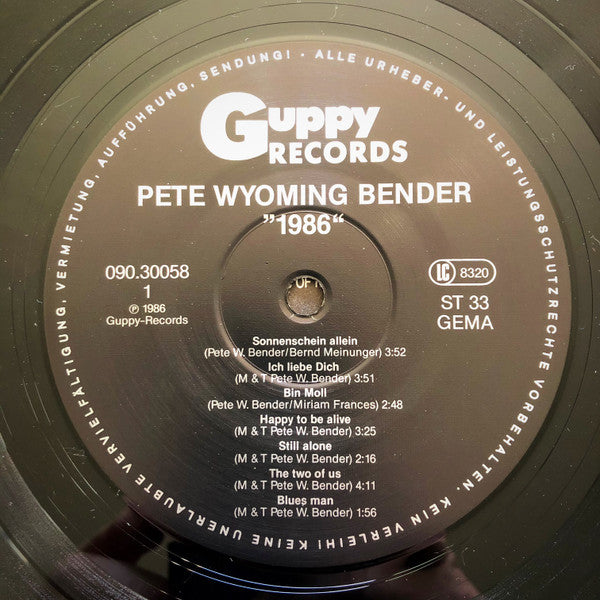 Pete Wyoming Bender : 1986 (LP, Album)