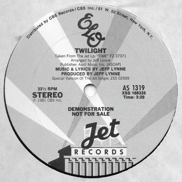 Electric Light Orchestra : Twilight (12", Single, Promo)