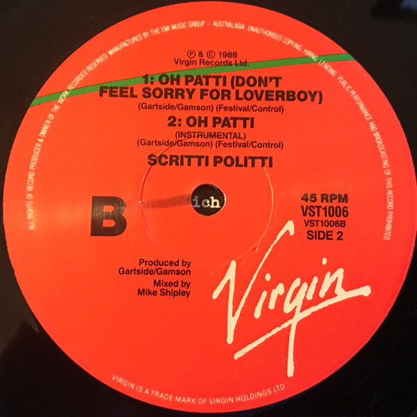Scritti Politti + Miles Davis : Oh Patti (12", EP)