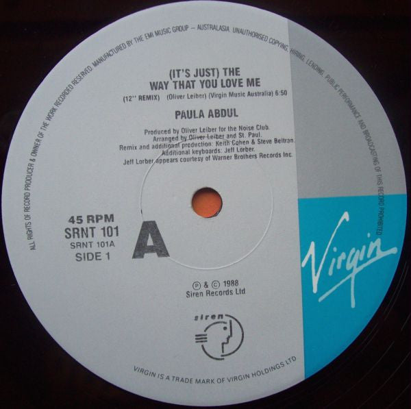 Paula Abdul : (It's Just) The Way That You Love Me (12", Single)