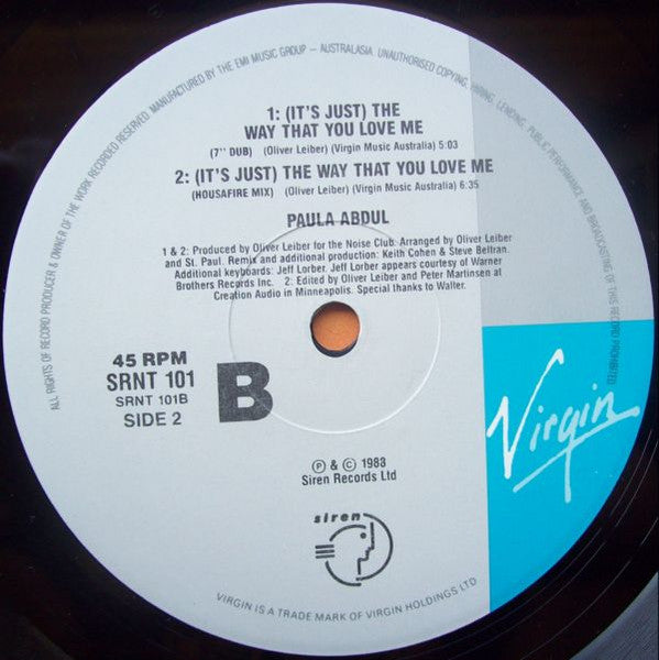 Paula Abdul : (It's Just) The Way That You Love Me (12", Single)