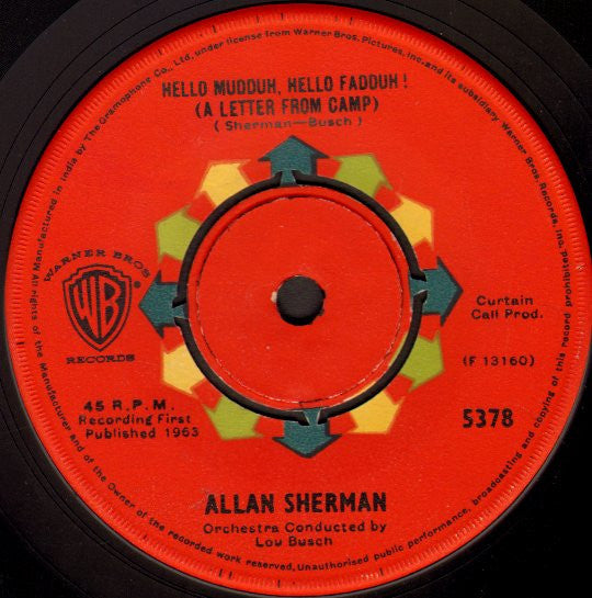 Allan Sherman : Hello Mudduh, Hello Fadduh! (A Letter From Camp) / (Rag Mop) Rat Fink (7&quot;, Single)