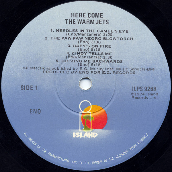 Eno* : Here Come The Warm Jets (LP, Album, RE)