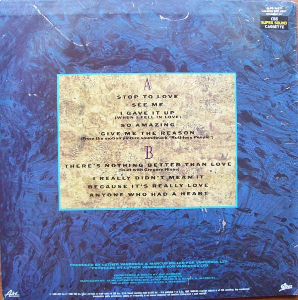 Luther Vandross : Give Me The Reason (LP, Album)