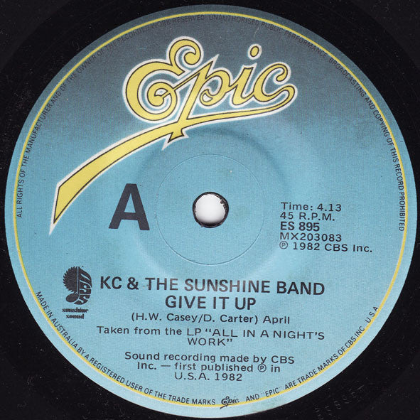 KC &amp; The Sunshine Band : Give It Up (7&quot;, Single)