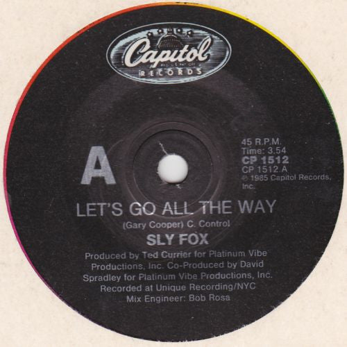 Sly Fox : Let&#39;s Go All The Way (7&quot;, Single)