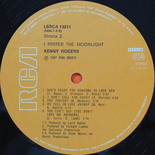 Kenny Rogers : I Prefer The Moonlight (LP, Album)