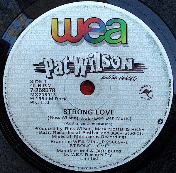 Pat Wilson (2) / Daddy O (2) : Strong Love/ Tacky Too (7", Single)