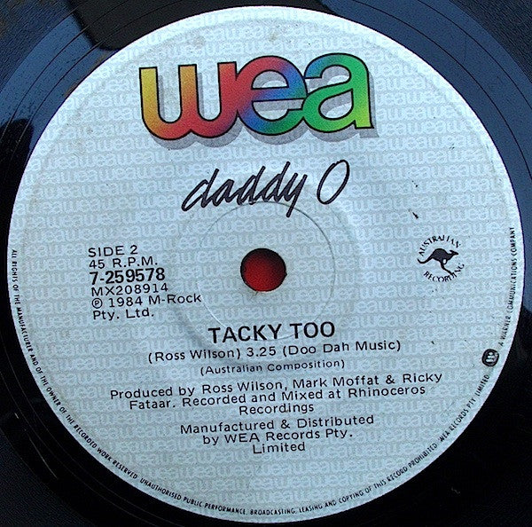 Pat Wilson (2) / Daddy O (2) : Strong Love/ Tacky Too (7", Single)