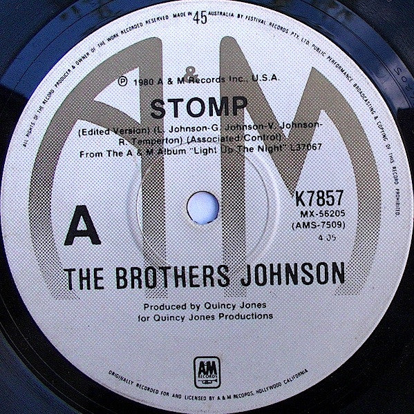 Brothers Johnson : Stomp (Edited Version) (7", Single)