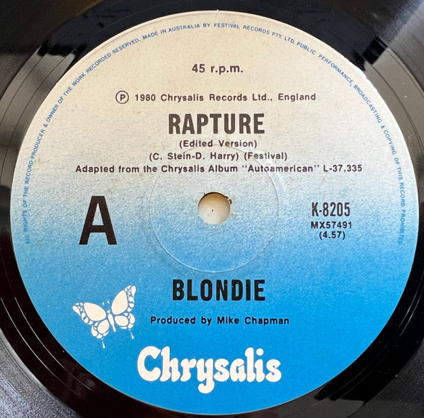 Blondie : Rapture (7", Single)