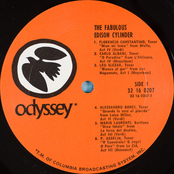 Various : The Fabulous Edison Cylinder (LP, Comp, Mono)