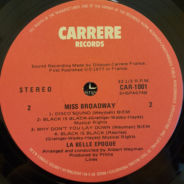 Belle Epoque : Miss Broadway (LP, Album, P/Mixed)