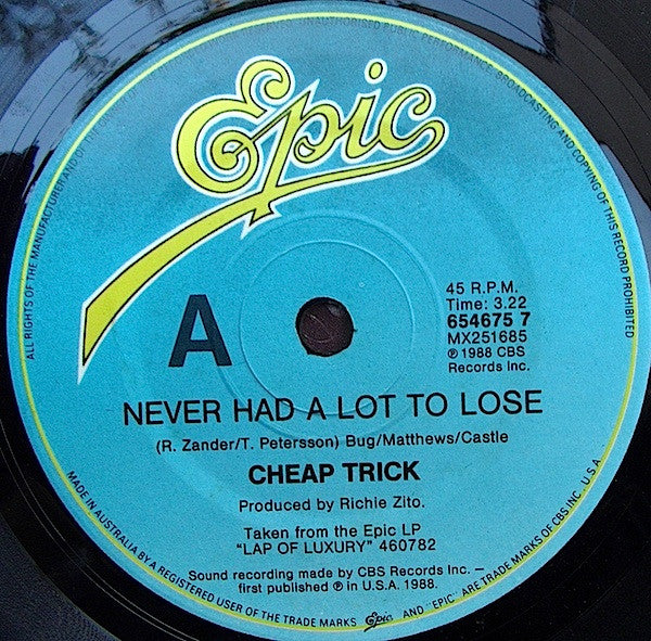 Cheap Trick : Never Had A Lot To Lose (7")