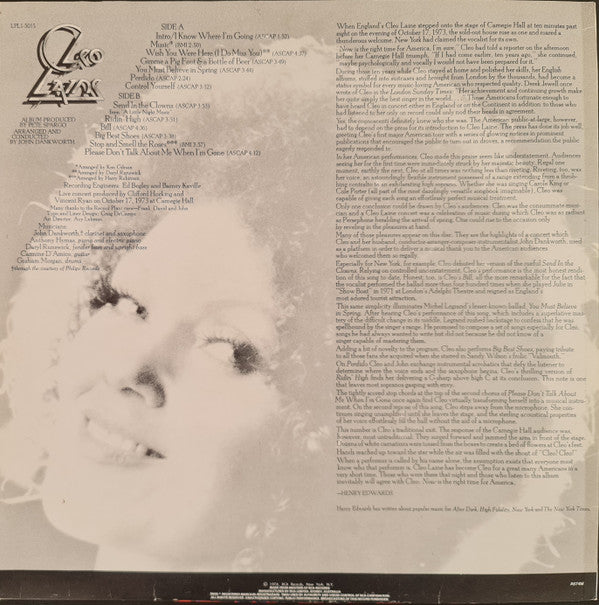 Cleo Laine : Cleo Laine Live!!! At Carnegie Hall (LP, Album)