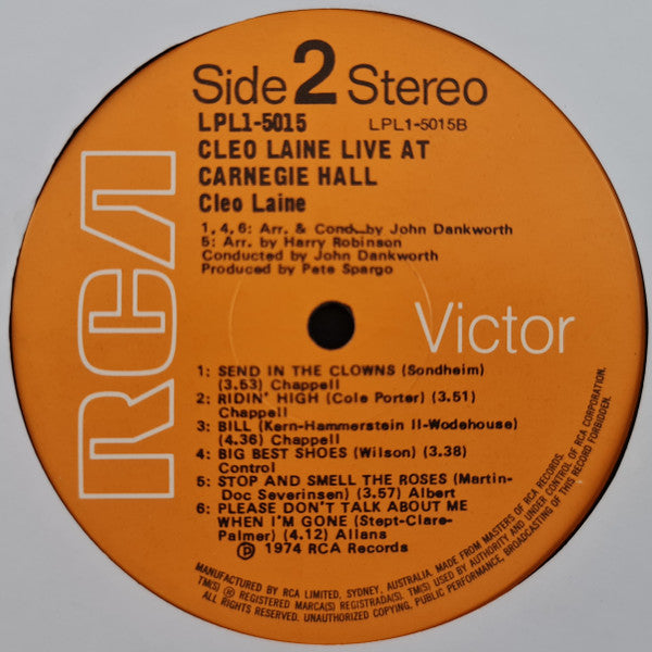 Cleo Laine : Cleo Laine Live!!! At Carnegie Hall (LP, Album)