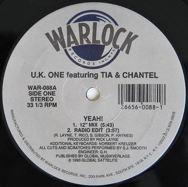 U.K. One* Featuring Tia (18) & Chantel : Yeah! (12")