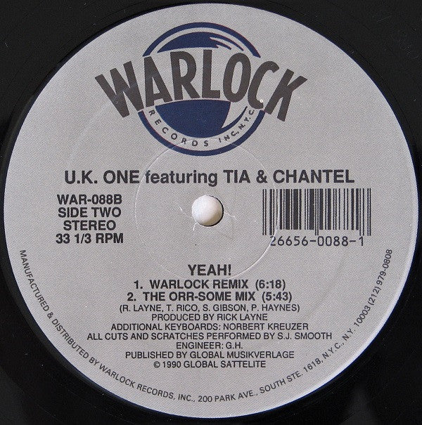 U.K. One* Featuring Tia (18) & Chantel : Yeah! (12")
