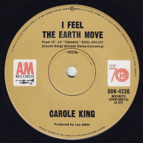 Carole King : It's Too Late (7", Single)