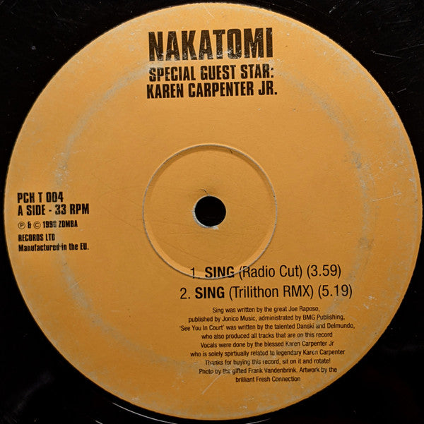 Nakatomi Special Guest Star: Karen Carpenter Jr. : Sing (12")