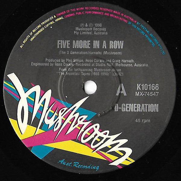 The D-Generation : Five More In A Row (7", Ltd)