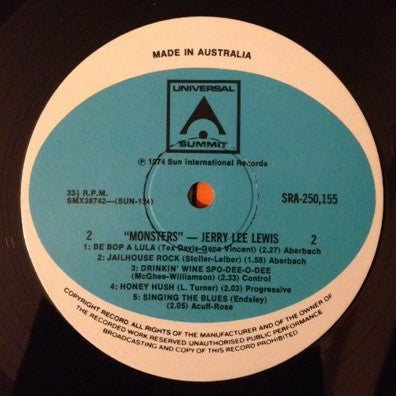Jerry Lee Lewis : Monsters (LP, Album, Comp)