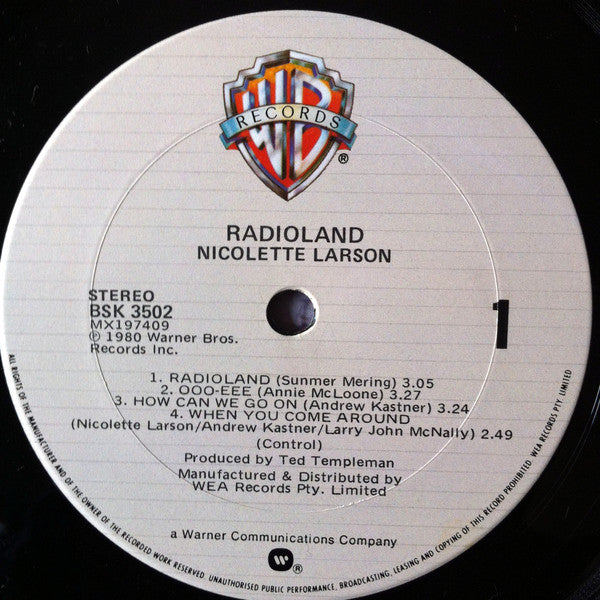 Nicolette Larson : Radioland (LP, Album)
