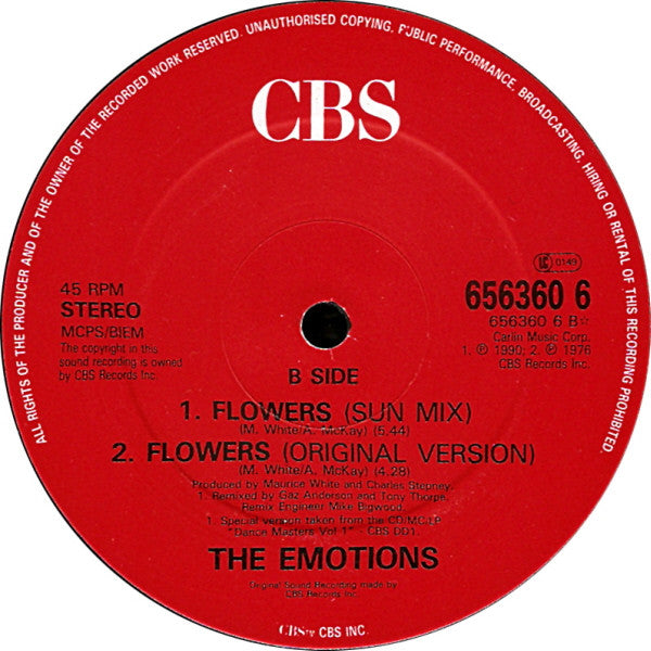 The Emotions : Flowers (Remix) (12")