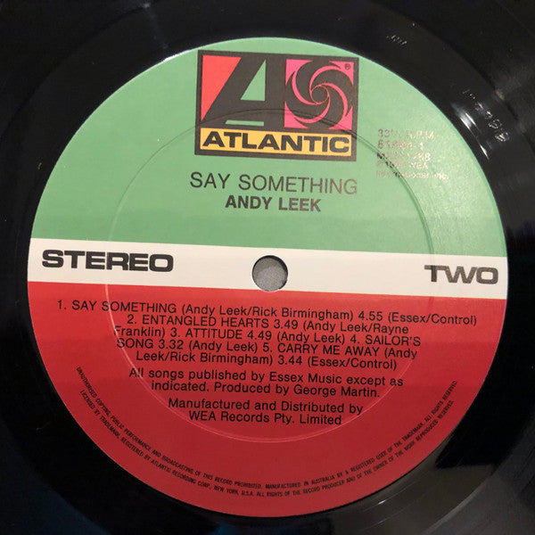 Andy Leek : Say Something (LP, Album)