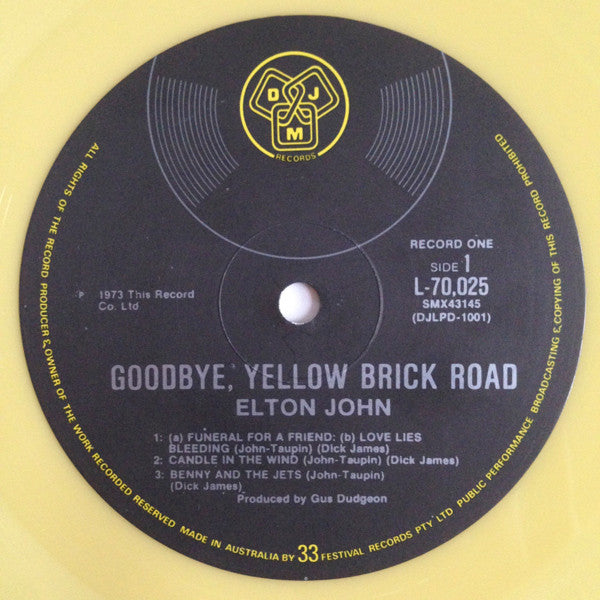 Elton John : Goodbye Yellow Brick Road (2xLP, Album, Ltd, RE, Yel)