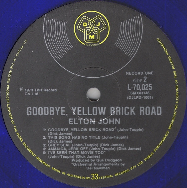 Elton John : Goodbye Yellow Brick Road (2xLP, Album, Blu)