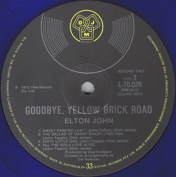 Elton John : Goodbye Yellow Brick Road (2xLP, Album, Blu)