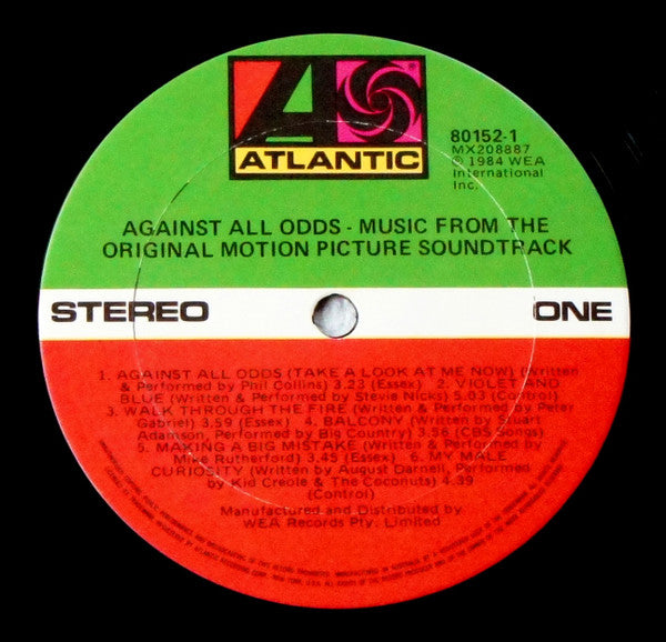 Various : Against All Odds - Music From The Original Motion Picture (LP, Album)