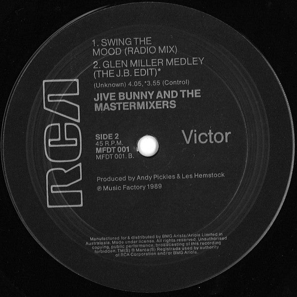 Jive Bunny And The Mastermixers : Swing The Mood (12", Single)