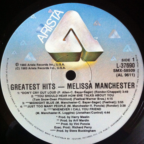 Melissa Manchester : Greatest Hits (LP, Comp)
