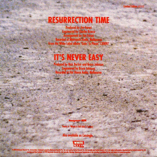 Nick Barker And The Reptiles : Resurrection Time (7", Single, Ltd)