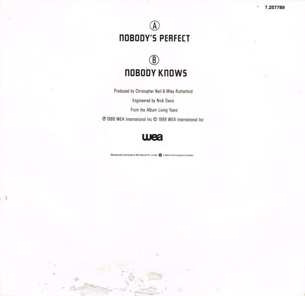 Mike + The Mechanics* : Nobody's Perfect (7")