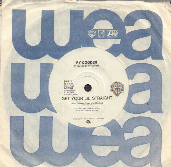 Ry Cooder with Larry Blackmon : Get Rhythm (7", Single)