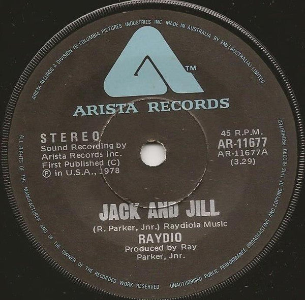 Raydio : Jack And Jill  (7", Single)