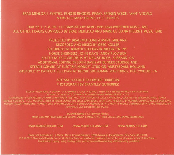 Brad Mehldau, Mark Guiliana : Mehliana (Taming The Dragon) (CD, Album, Dig)