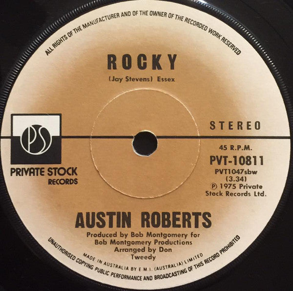 Austin Roberts : Rocky (7&quot;, Single)