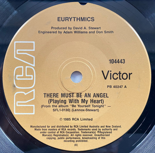 Eurythmics : There Must Be An Angel (Playing With My Heart) (7", Single)