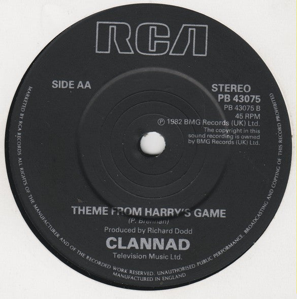 Clannad : Hourglass / Theme From Harry's Game (7", Single)