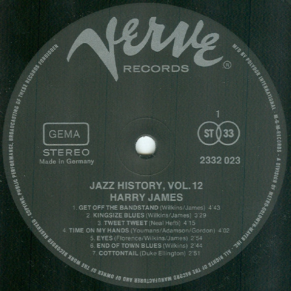 Harry James (2) : Jazz History, Vol. 12 (2xLP, Comp, Gat)