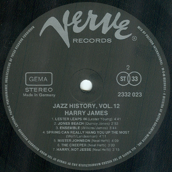 Harry James (2) : Jazz History, Vol. 12 (2xLP, Comp, Gat)