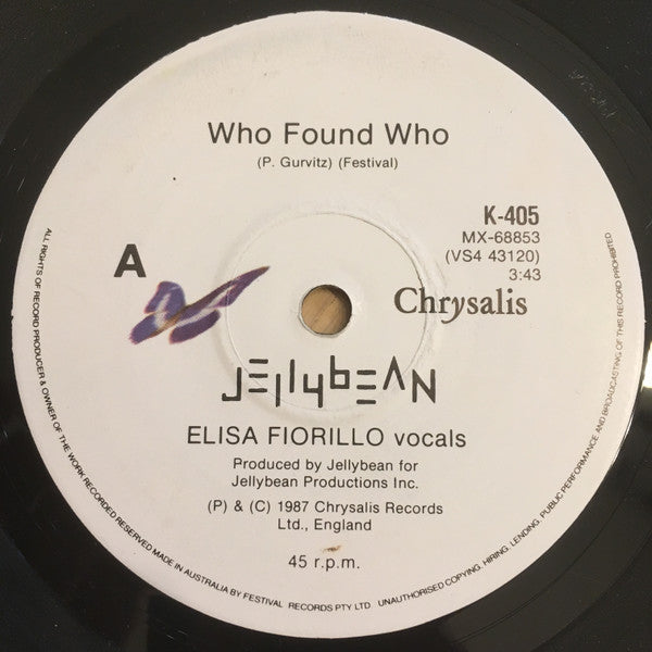 John "Jellybean" Benitez Featuring Elisa Fiorillo : Who Found Who (7", Single)