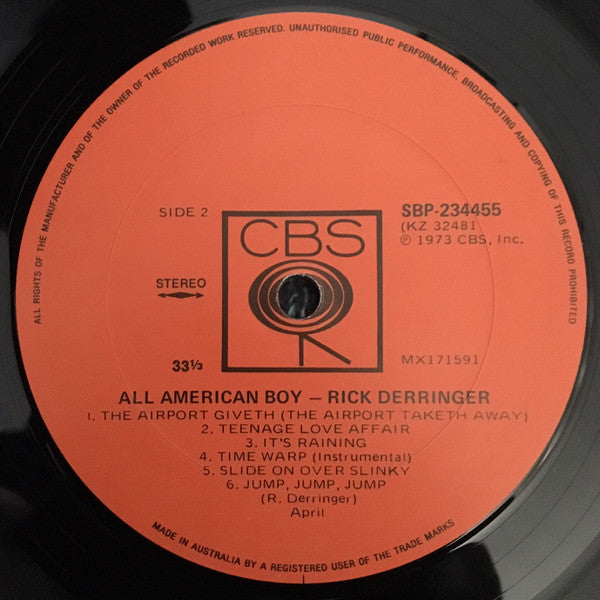 Rick Derringer : All American Boy (LP, Album)